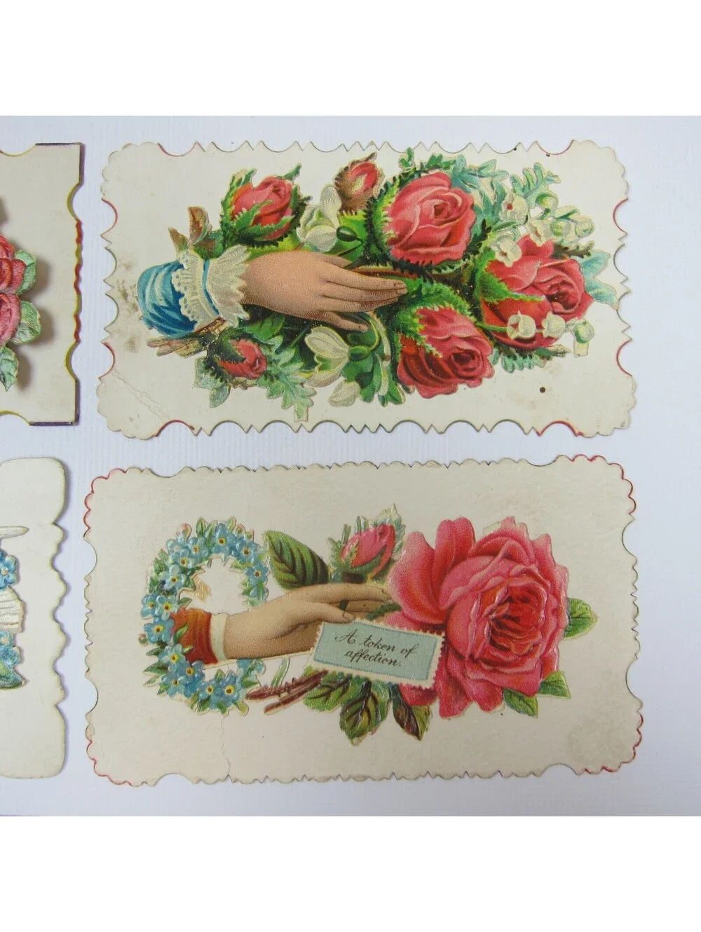 Antique Ephemera Lot of 8 Victorian 19th Century Calling Love Cards Hidden Names